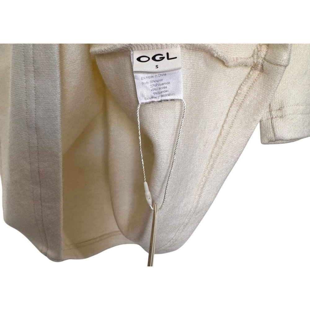 NWT OGL Free Your Movement Cream Ivory Sweater Dress Mock Neck Sz S-M - Picture 4 of 7